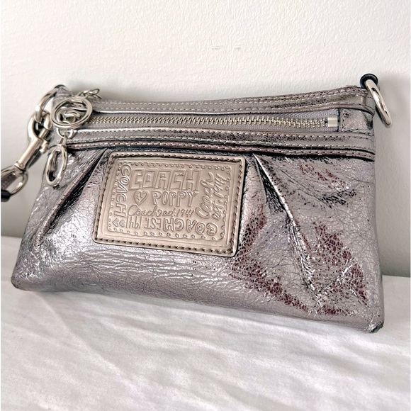 Coach Poppy Silver Wristlet - Picture 6 of 8